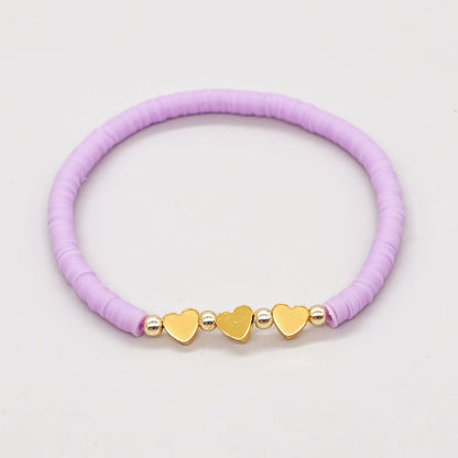 1 Piece Fashion Heart Shape Soft Clay Handmade Unisex Bracelets