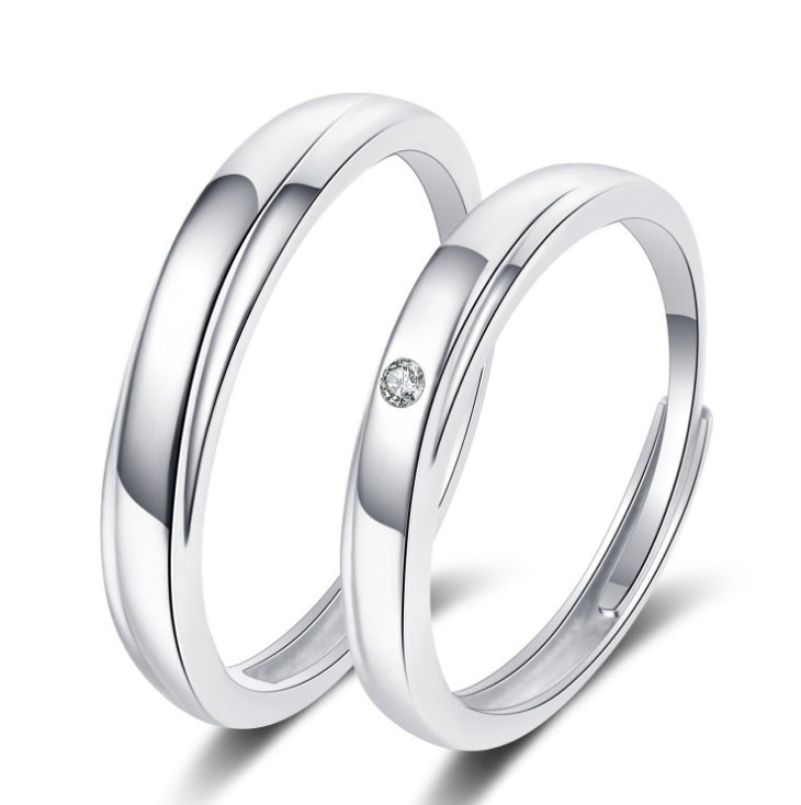 Fashion Geometric Copper Plating Zircon Open Ring 1 Pair