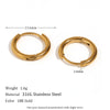 1 Pair Classic Style Round Plating Stainless Steel 18k Gold Plated Earrings
