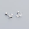 Elegant Water Droplets Sterling Silver Inlay Rhinestones Ear Studs 1 Pair