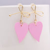 1 Pair Fashion Heart Shape Bow Knot Alloy Plating Women's Drop Earrings