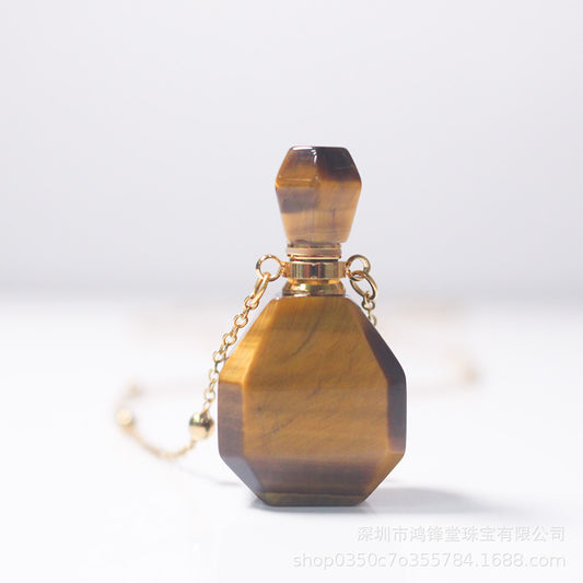 Simple Style Perfume Bottle Crystal Metal Pendant Necklace 1 Piece