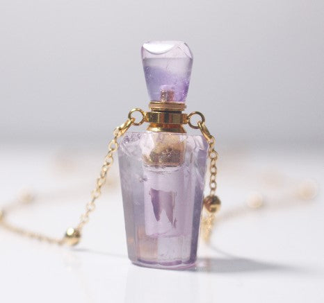 Ethnic Style Perfume Bottle Crystal Metal Pendant Necklace 1 Piece