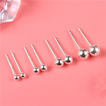 Simple Style Solid Color Sterling Silver Patchwork Ear Studs 1 Pair
