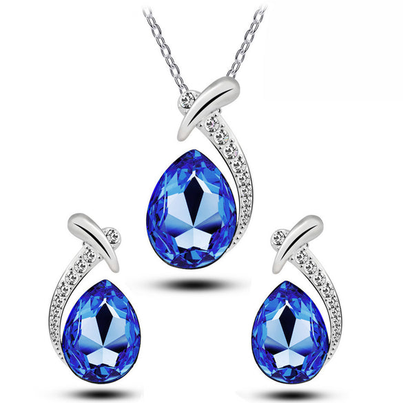 1 Set Simple Style Heart Shape Alloy Inlay Zircon Women's Jewelry Set