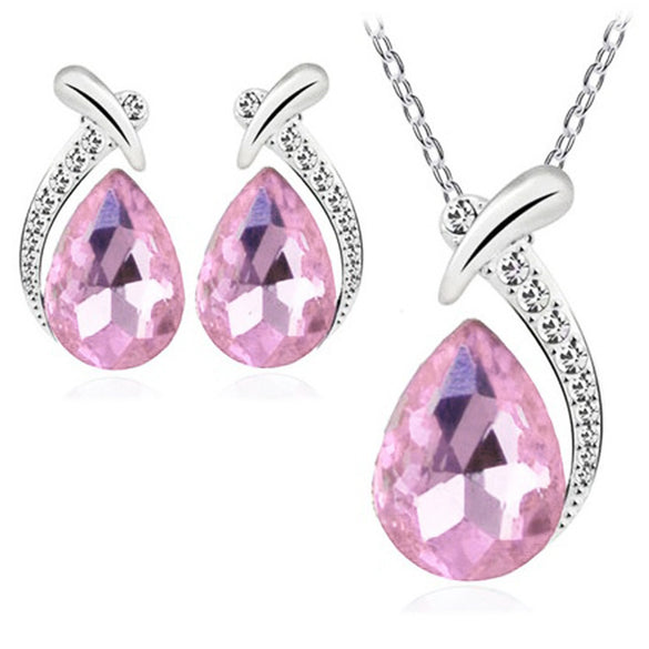 1 Set Simple Style Heart Shape Alloy Inlay Zircon Women's Jewelry Set