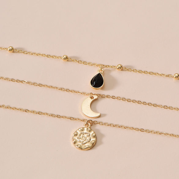 1 Piece Fashion Heart Shape Snake Lock Alloy Inlay Artificial Diamond Women's Layered Necklaces