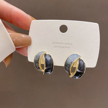 1 Pair Fashion Geometric Alloy Enamel Women's Ear Studs