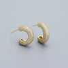 1 Pair Fashion C Shape Inlay Sterling Silver Rhinestones Ear Studs