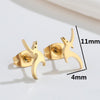 1 Pair Fashion Dog Dinosaur Giraffe Titanium Steel Ear Studs
