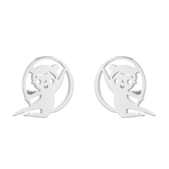 1 Pair Simple Style Solid Color Stainless Steel Irregular Plating Silver Plated Ear Studs