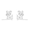 1 Pair Simple Style Solid Color Stainless Steel Irregular Plating Silver Plated Ear Studs