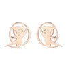 1 Pair Simple Style Solid Color Stainless Steel Irregular Plating Silver Plated Ear Studs