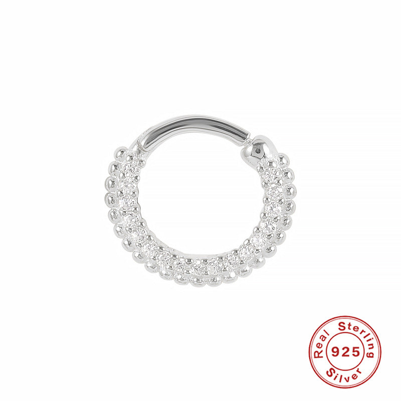 1 Piece Fashion Circle Silver Plating Inlay Zircon Nose Ring