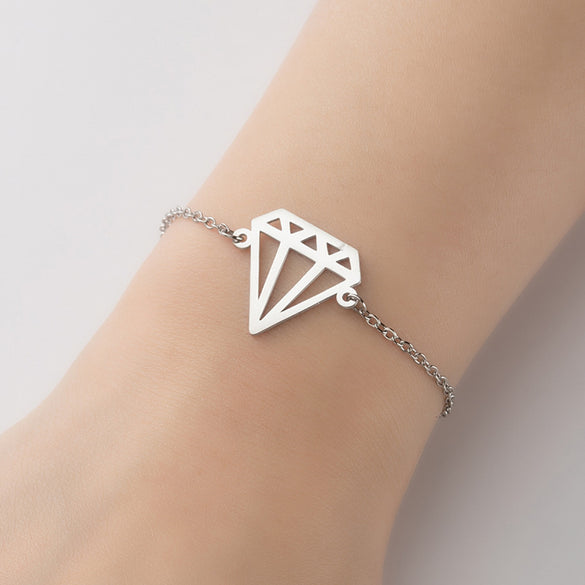 1 Piece Fashion Palm Heart Shape Titanium Steel Bracelets