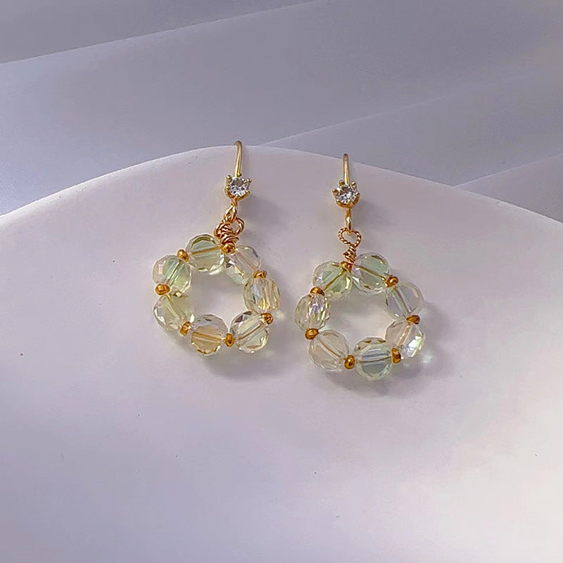 1 Pair Simple Style Geometric Freshwater Pearl Copper Inlay Zircon Drop Earrings