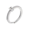 Fashion Letter Copper Plating Zircon Open Ring