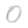 Fashion Letter Copper Plating Zircon Open Ring