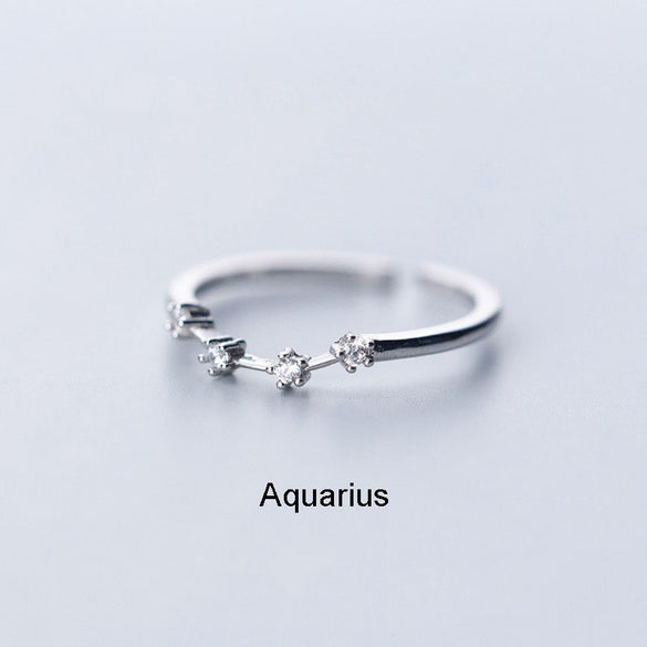 1 Piece Fashion Constellation Copper Plating Inlay Zircon Open Ring