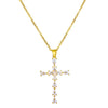 1 Piece Vintage Style Cross Stainless Steel Inlay Diamond Pendant Necklace