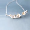 Fashion Flower Metal Silver Plated Women's Rings Earrings Necklace