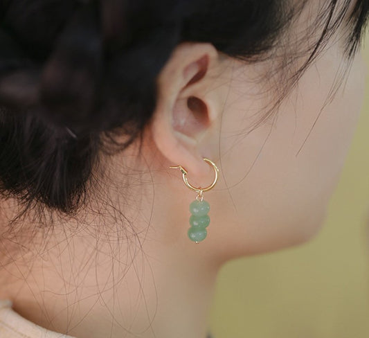 1 Pair Elegant Geometric Natural Stone Drop Earrings
