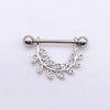 Fashion Leaf Star Wings Stainless Steel Inlaid Zircon Nipple Ring 1 Piece