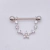 Fashion Leaf Star Wings Stainless Steel Inlaid Zircon Nipple Ring 1 Piece