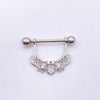 Fashion Leaf Star Wings Stainless Steel Inlaid Zircon Nipple Ring 1 Piece