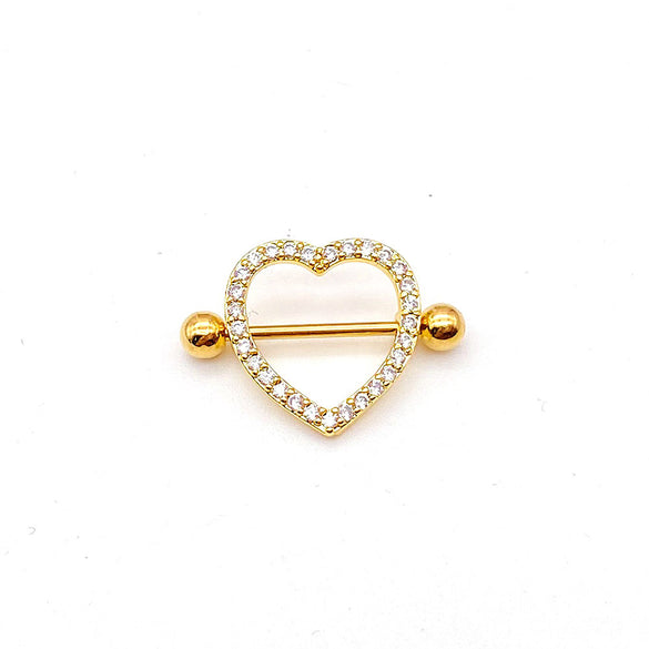 Fashion Leaf Star Wings Stainless Steel Inlaid Zircon Nipple Ring 1 Piece