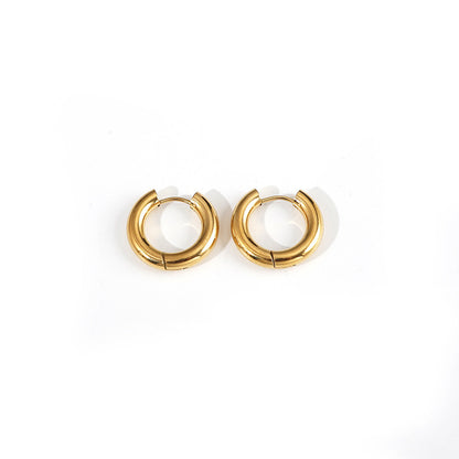 1 Pair Fashion Geometric Titanium Steel Hoop Earrings