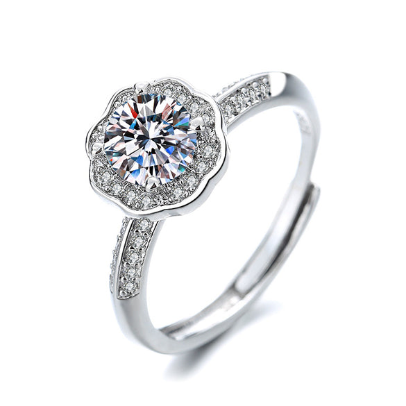 Luxurious Geometric Copper Plating Artificial Rhinestones Open Ring