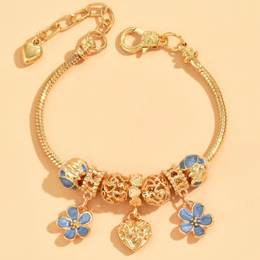 1 Piece Fashion Flower Alloy Steel Inlay Rhinestones Women's Bracelets
