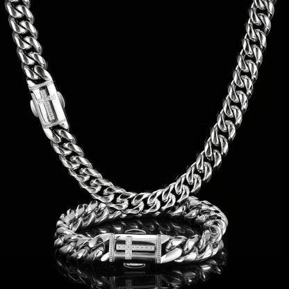 1 Piece Hip-hop Solid Color Stainless Steel Plating Bracelets Necklace