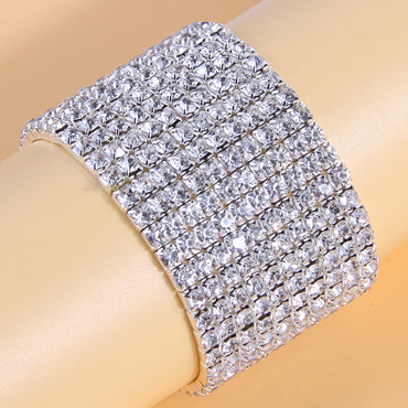 1 Piece Fashion Solid Color Ferroalloy Inlay Rhinestones Women's Bracelets