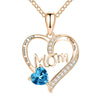 Mama Heart Shape Alloy Plating Artificial Diamond Mother's Day Women's Pendant Necklace
