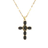 1 Piece Artistic Cross Copper Plating Inlay Zircon Pendant Necklace