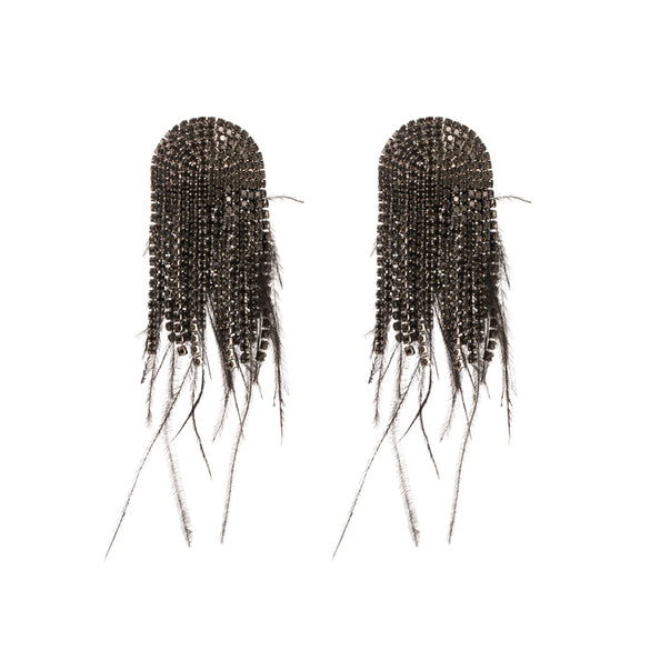 1 Pair Fashion Solid Color Alloy Inlay Rhinestones Gold Plated Women's Drop Earrings