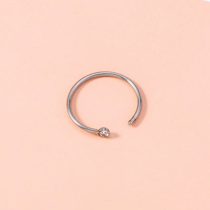 1 Piece Fashion Round Stainless Steel Plating Nose Ring