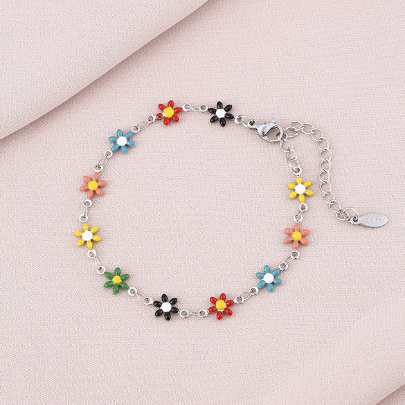 Basic Flower Stainless Steel Plating Bracelets