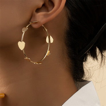 1 Pair Fashion Heart Shape Alloy Plating Women's Earrings