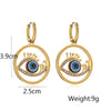 Wholesale 1 Pair Artistic Devil's Eye Titanium Steel 18k Gold Plated Zircon Drop Earrings
