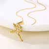 Shiny Rabbit Angel Snake Stainless Steel Titanium Steel Plating Inlay Zircon 18k Gold Plated Gold Plated Pendant Necklace