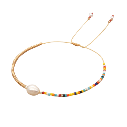 Casual Tropical Color Block Imitation Pearl Seed Bead Women's Bracelets