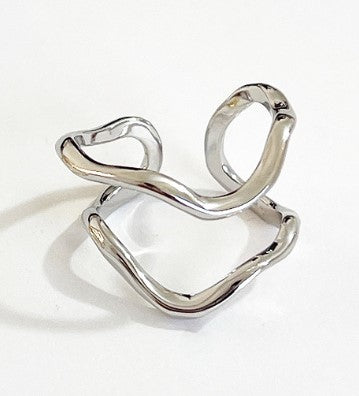 1 Piece Retro Heart Shape Sterling Silver Open Ring