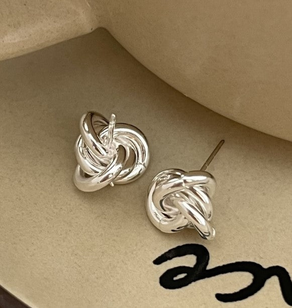 1 Pair Simple Style Geometric Sterling Silver Ear Studs
