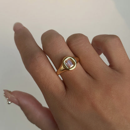 Retro Geometric Metal Plating Inlay Zircon 18k Gold Plated Women's Rings