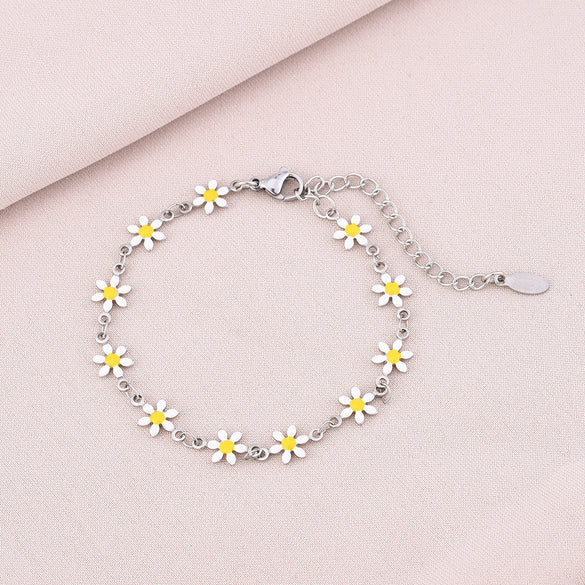 Basic Flower Stainless Steel Plating Bracelets