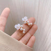 Wholesale Jewelry 1 Pair Simple Style Flower Alloy Zircon Ear Studs