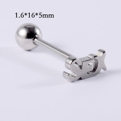 Lady Letter Stainless Steel Plating Tongue Nail